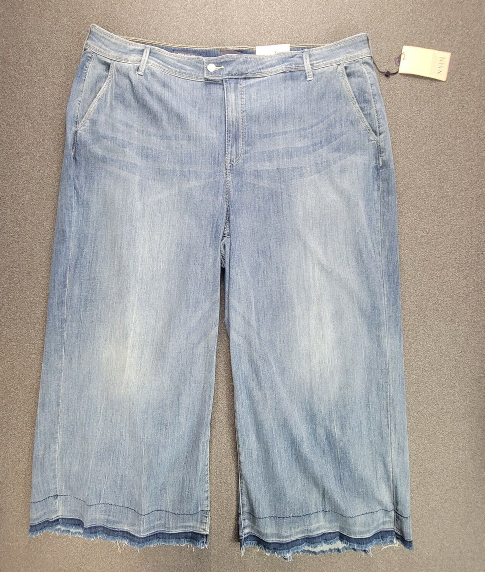 NYDJ Jeans 20W Blue Mona Wide Leg Ankle Trouser